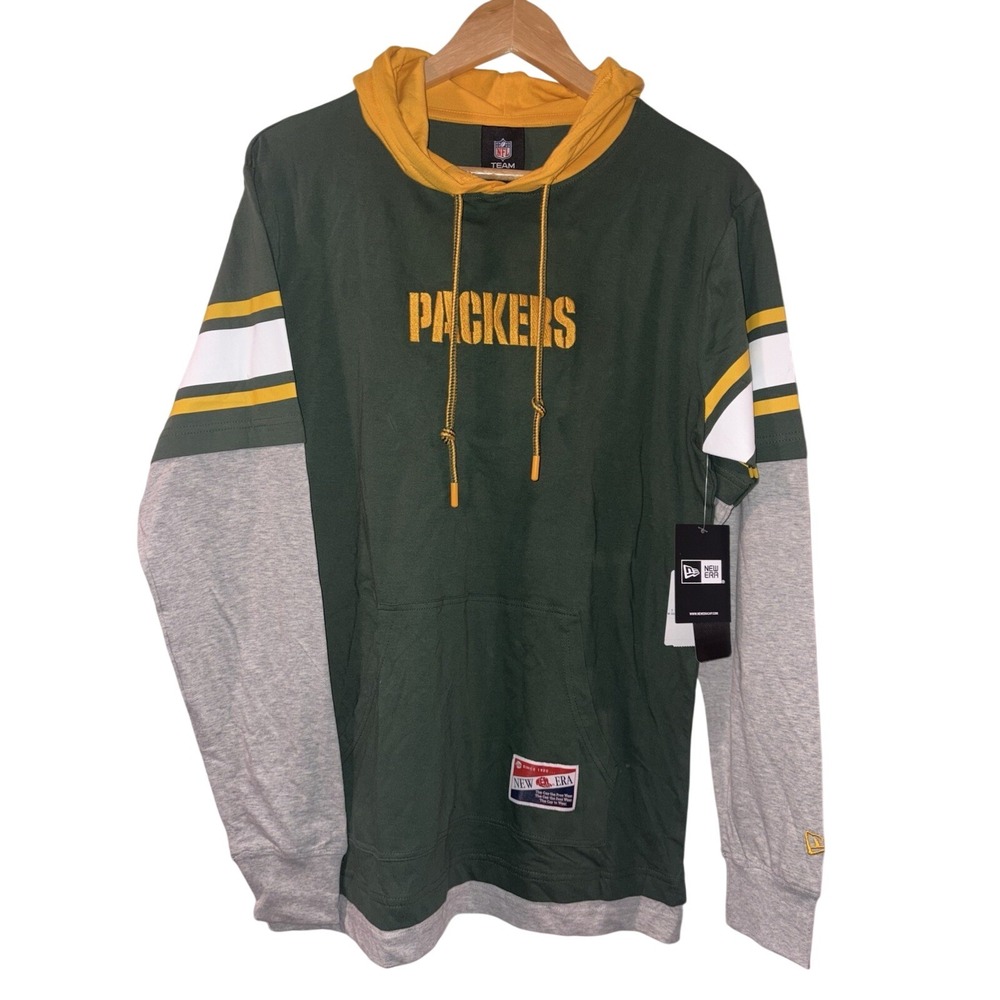 Green Bay Packers Men's Small Hoodie NFL Pullover Fast‎ Shipping! SM New Era